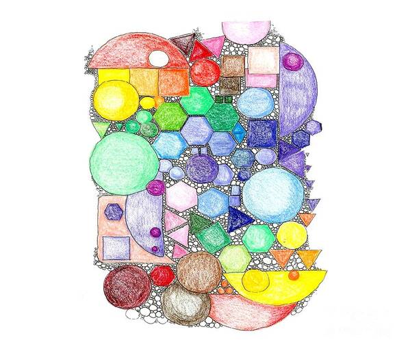 Circles Art Print featuring the mixed media Geometry by Ruth Dailey