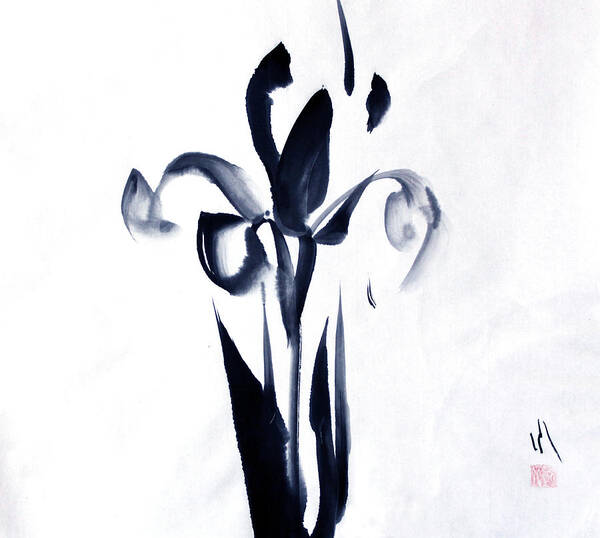 Japanese Art Print featuring the painting Iris #1 by Fumiyo Yoshikawa