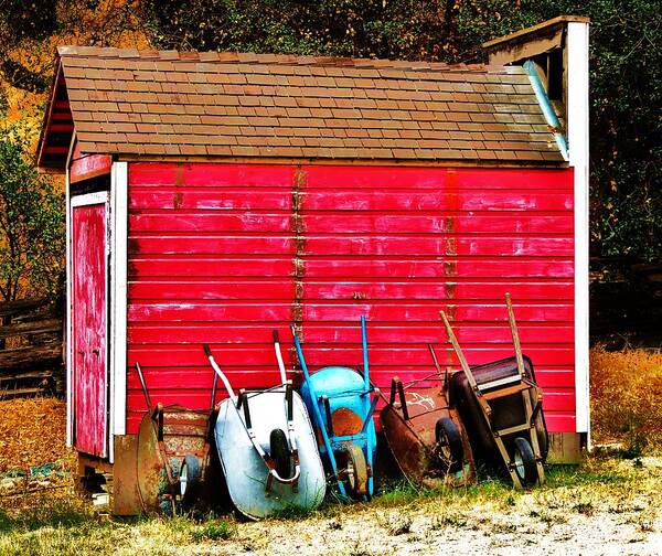 Vintage Tool Shed Art Print featuring the photograph Retired #1 by Helen Carson