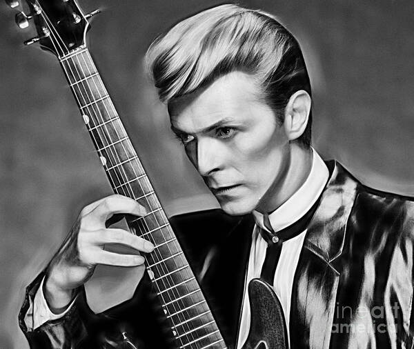 David Bowie Art Print featuring the mixed media David Bowie Collection #21 by Marvin Blaine