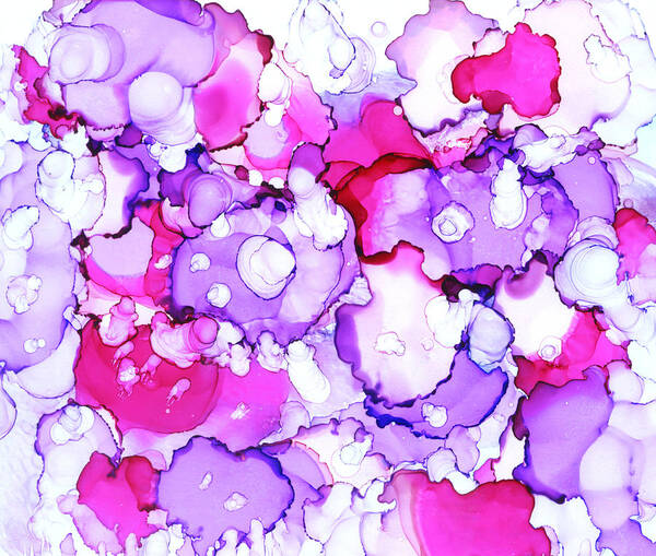 Pink Art Print featuring the painting Abstract 25 by Lucie Dumas