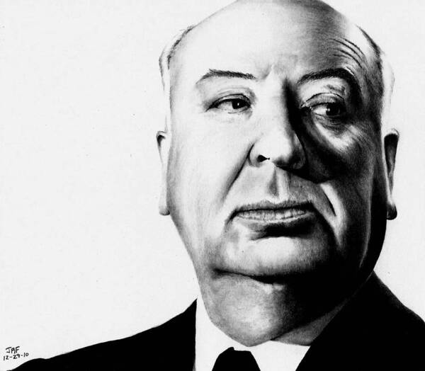 Alfred Hitchcock Art Print featuring the drawing Alfred Hitchcock by Rick Fortson