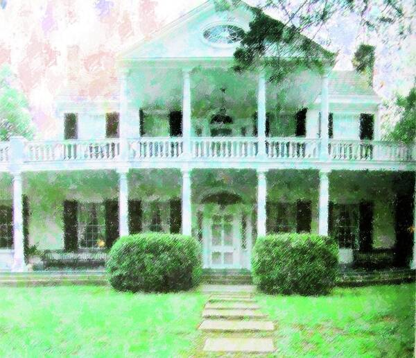 House Art Print featuring the mixed media Antebellum Home Mississippi by Florene Welebny