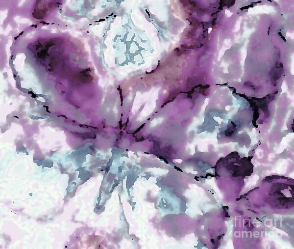 Purple Art Print featuring the painting Butterfly Romance by Hazel Holland