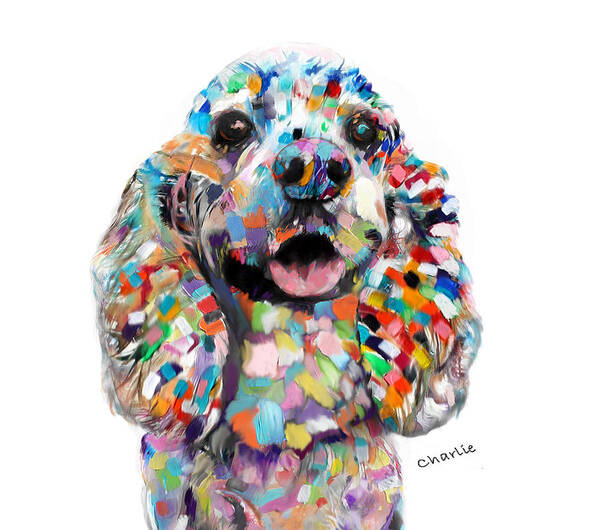 Dogs Art Print featuring the painting Cocker Spaniel Head by Portraits By NC