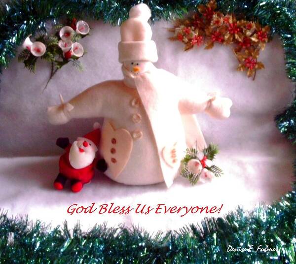 Christmas Art Print featuring the photograph God Bless Us Everyone by Denise F Fulmer
