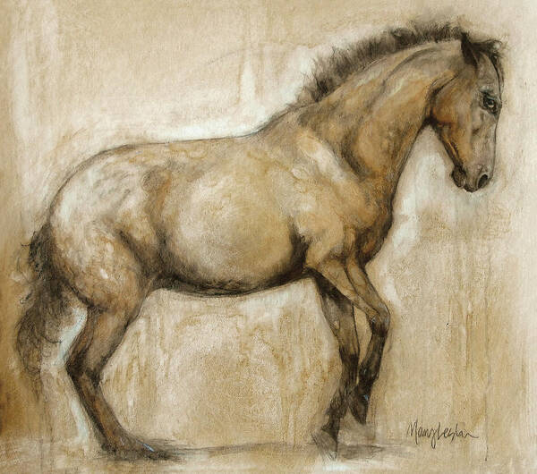Horse Art Print featuring the painting Lock and Load by Mary Leslie