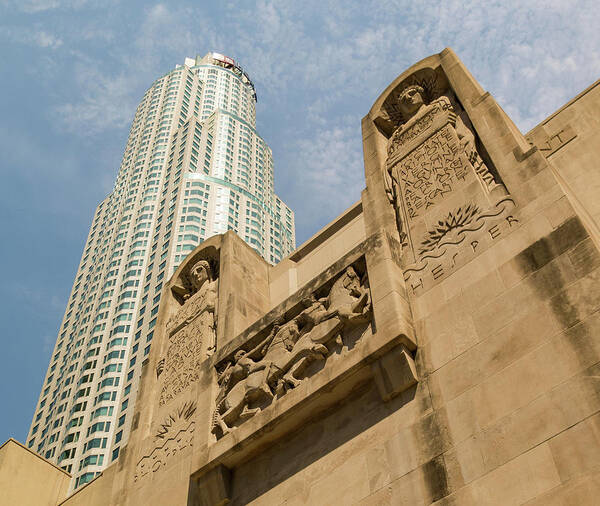 Los Angeles Art Print featuring the photograph Los Angeles Central Library and Library Tower by Roslyn Wilkins