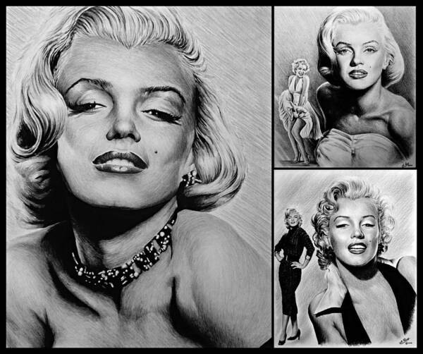 Marilyn Monroe Art Print featuring the painting Marilyn collage 2 by Andrew Read