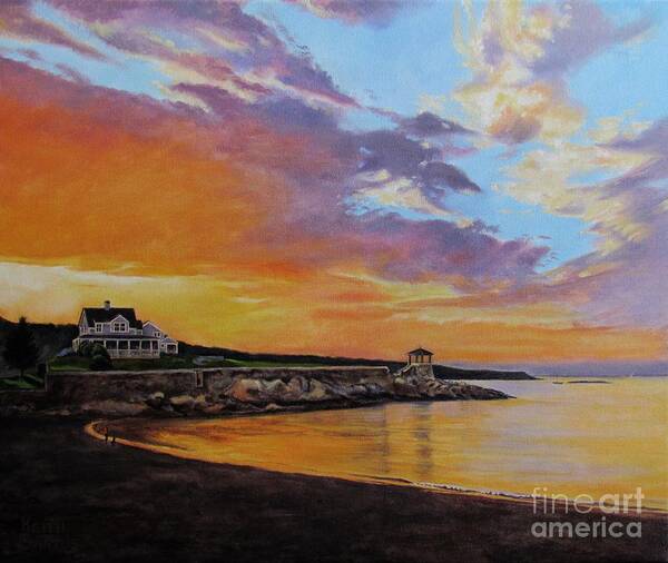 Front Beach Art Print featuring the painting Observatory Point, Rockport, MA by Keith Gantos