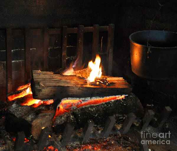 Wood Art Print featuring the photograph Old Fashioned Fireplace by Nava Thompson