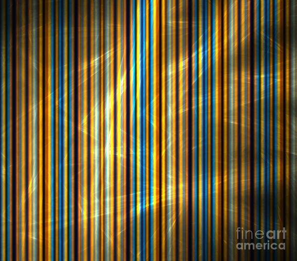 Apophysis Art Print featuring the digital art Orange Blue Stripes by Kim Sy Ok