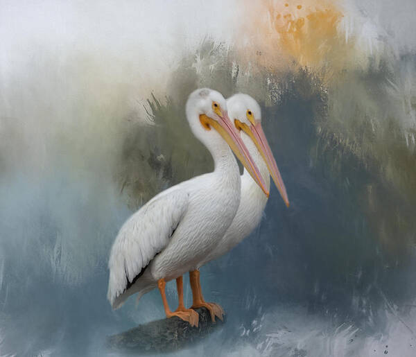 Pelican Art Print featuring the photograph Pelican Pair by Kim Hojnacki