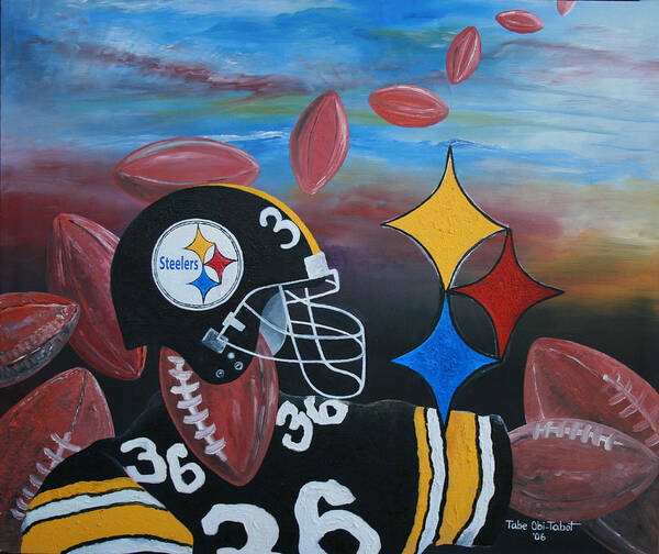 Pittsteelers Art Print featuring the painting PittSteelers by Obi-Tabot Tabe