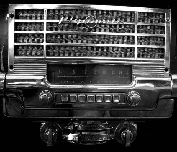 Car Art Print featuring the photograph Plymouth Radio by Audrey Venute