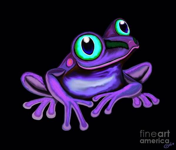 Frogs Art Print featuring the painting Purple Frog by Nick Gustafson