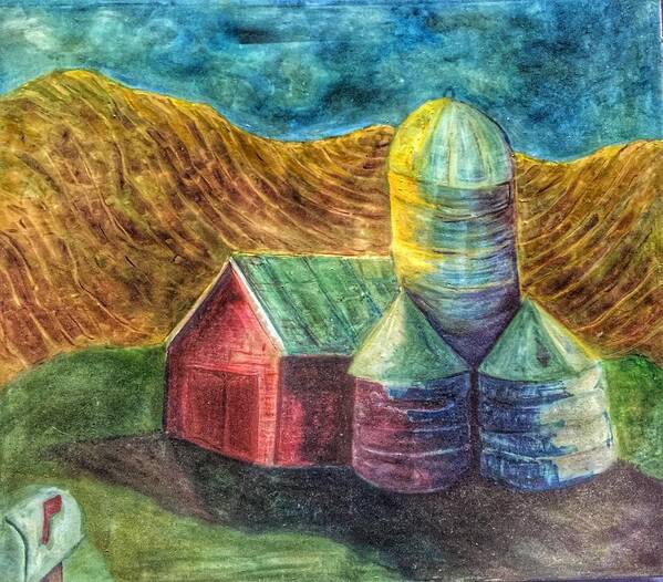 Barn Art Print featuring the painting Rural Farm by Jame Hayes
