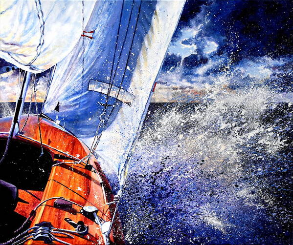 Sailboat Painting Art Print featuring the painting Sailing Souls by Hanne Lore Koehler