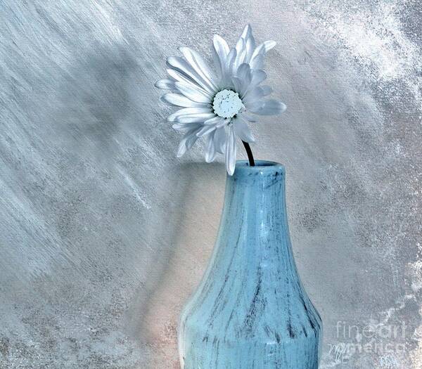 Photo Art Print featuring the photograph Silver Daisy Whimsical Flower by Marsha Heiken