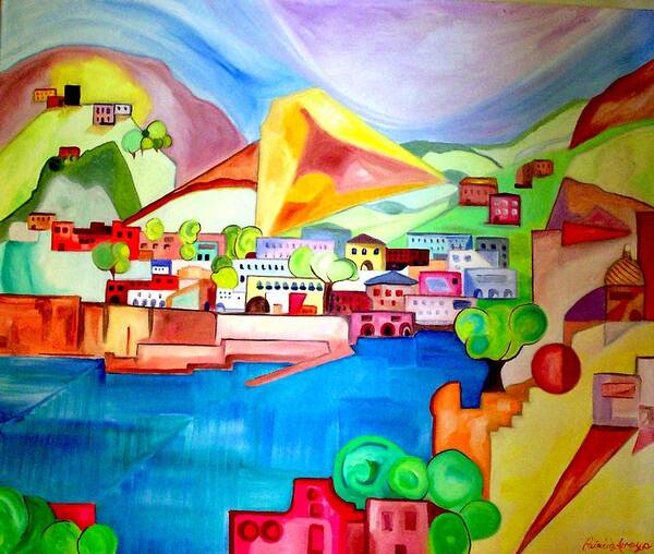 Abstract Art Print featuring the painting Sorrento by Patricia Arroyo