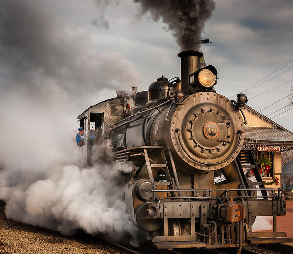 Steam Art Print featuring the photograph Steam Train close up by Kevin Giannini