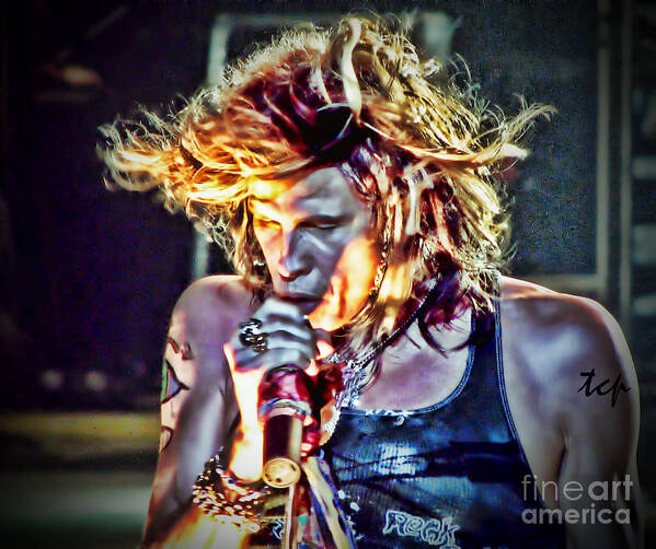 Steven Tyler Art Print featuring the photograph Steven Sings by Traci Cottingham