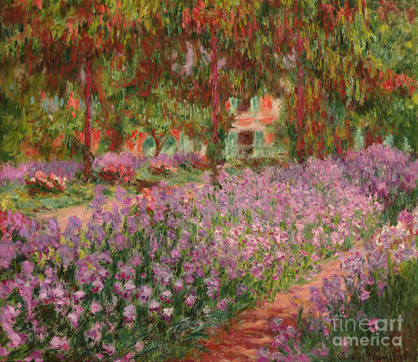 Monet Art Print featuring the painting The Garden at Giverny by Claude Monet