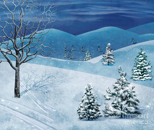 Winter Art Print featuring the digital art Winter Solstice by Peter Awax