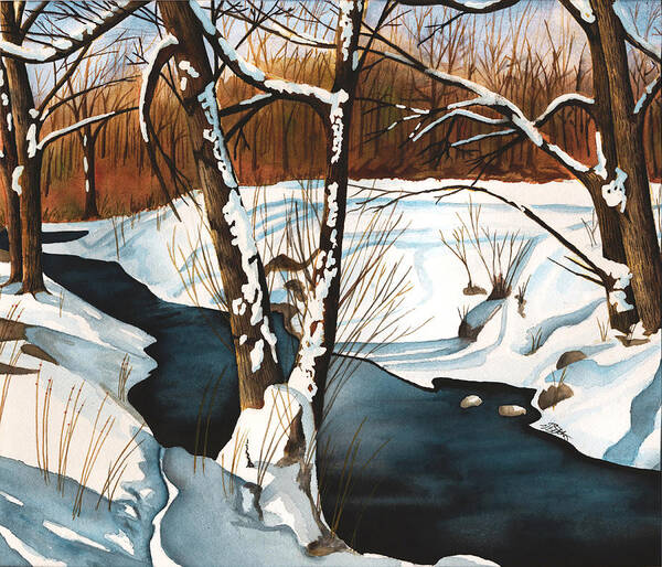 Winter Art Print featuring the painting Winterscape by Vic Ritchey