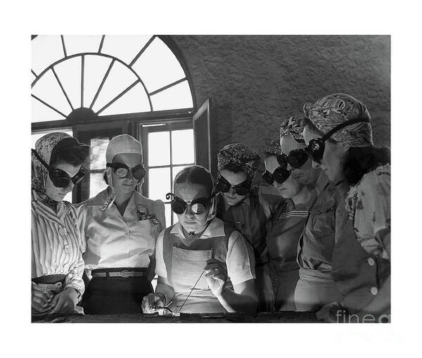 History Art Print featuring the photograph Women at work as Welders in the United States in World War II by Doc Braham