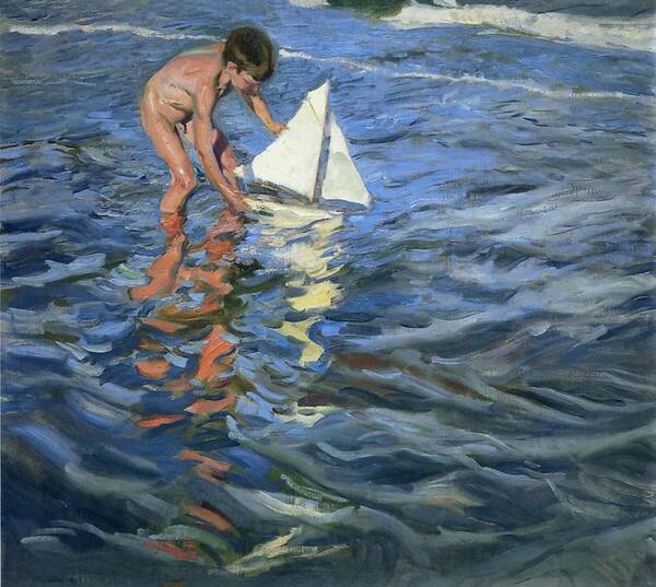 Joaquin Sorolla Art Print featuring the painting Young Yachtsman by Joaquin Sorolla