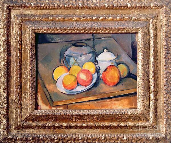 Art Art Print featuring the painting Straw-covered Vase, Sugar Bowl And Apples, 1890-93 by Paul Cezanne