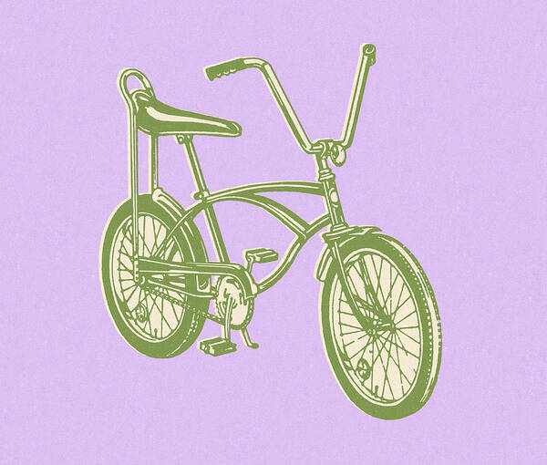 Activity Art Print featuring the drawing Banana Seat Vintage Bicycle by CSA Images