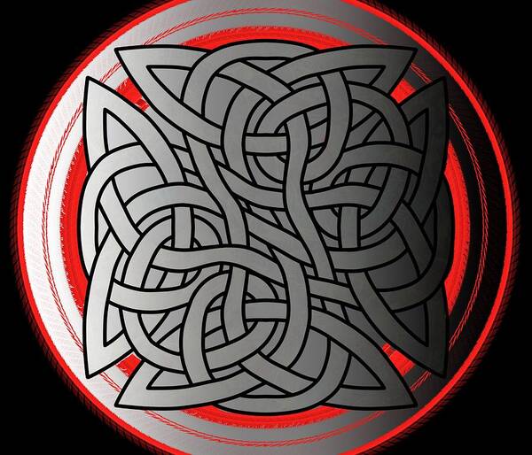 Celtic Art Print featuring the digital art Celtic Shield Knot 4 by Joan Stratton