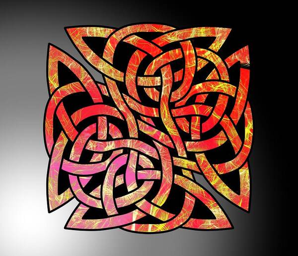 Celtic Shield Knot Art Print featuring the digital art Celtic Shield Knot 6 by Joan Stratton
