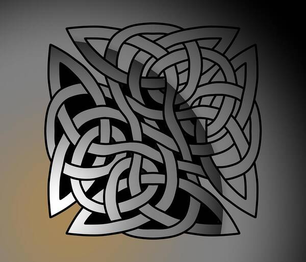 Celtic Shield Knot Art Print featuring the digital art Celtic Shield Knot 7 by Joan Stratton