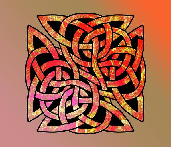 Celtic Shield Knot Art Print featuring the digital art Celtic Shield Knot 9 by Joan Stratton