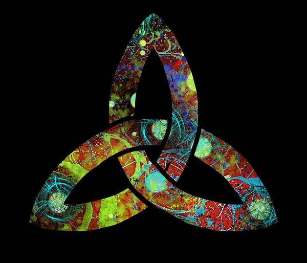 Triquetra Art Print featuring the drawing Celtic Triquetra or Trinity Knot Symbol 1 by Joan Stratton