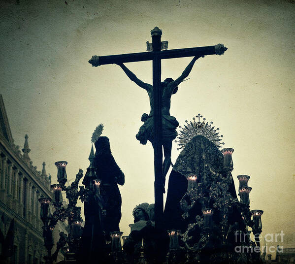 Religious Cross Art Print featuring the photograph Crucifixion Scene During Holy Week by Thepalmer