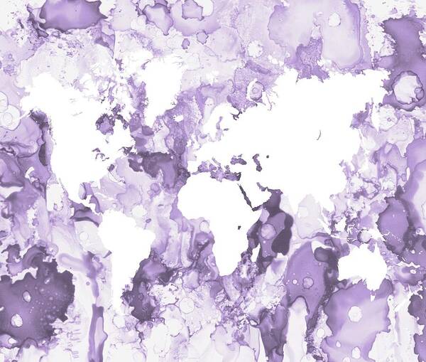 World Map Art Print featuring the digital art Design 109 by Lucie Dumas