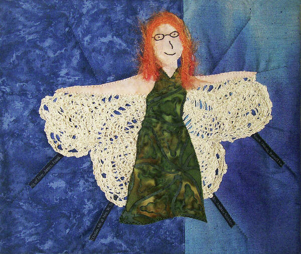 Red Headed Woman Art Print featuring the tapestry - textile Every Fiber of Her Being by Pam Geisel