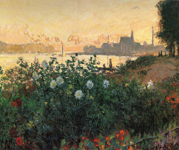 Flowers Art Print featuring the painting Flowers by the Riverbank by Claude Monet