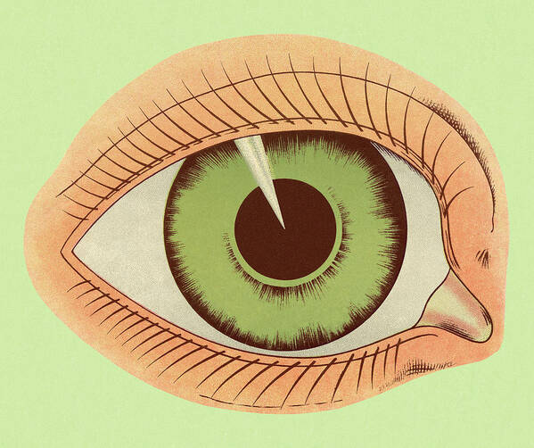 Anatomical Art Print featuring the drawing Green Eye by CSA Images