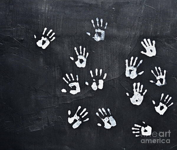 Hands Art Print featuring the photograph Hand prints by Steven Liveoak