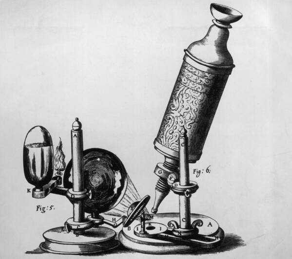 Microscope Art Print featuring the photograph Hookes Microscope by Hulton Archive