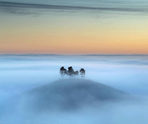 Scenics Art Print featuring the photograph Mists Around Colmers Hill by Colourful Images That Celebrate Dorset And Beyond.