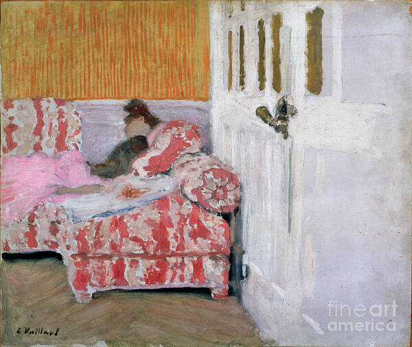Oil Painting Art Print featuring the drawing On The Sofa The White Room by Heritage Images