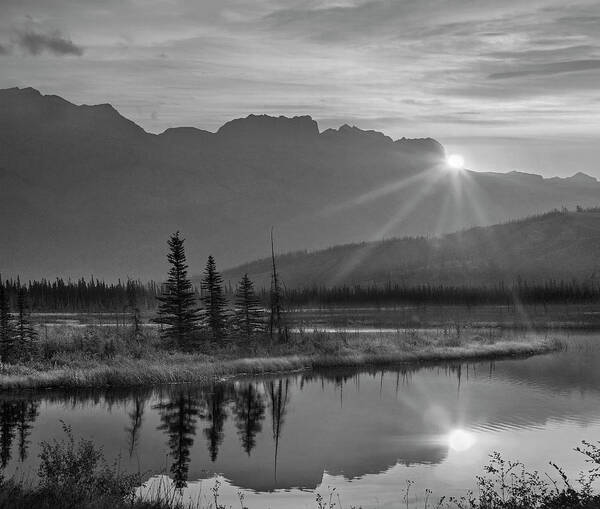 Disk1215 Art Print featuring the photograph Sunset Over Talbot Lake Alberta by Tim Fitzharris