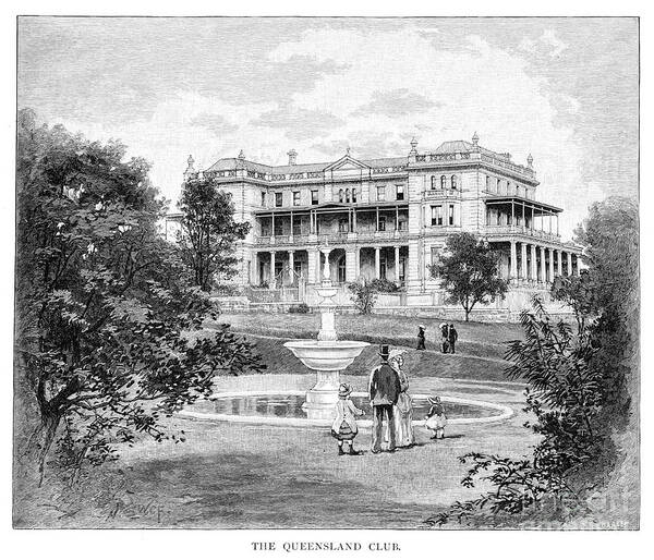 Engraving Art Print featuring the drawing The Queensland Club, Australia, 1886 by Print Collector