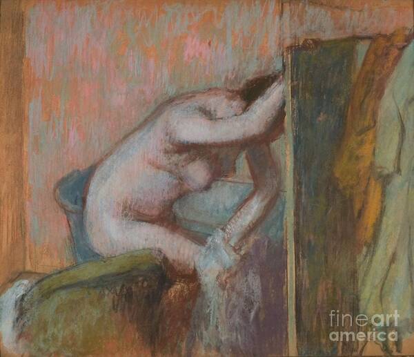 Edgar Degas Art Print featuring the painting Toilette After The Bath, Circa 1888 Pastel by Edgar Degas